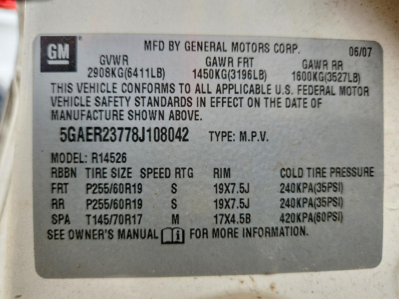 2008 BUICK ENCLAVE CXL photo 25