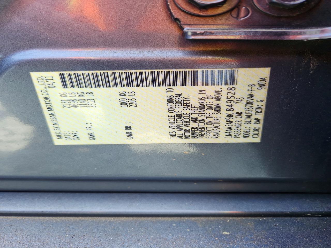 2011 NISSAN MAXIMA 3.5 S photo 23