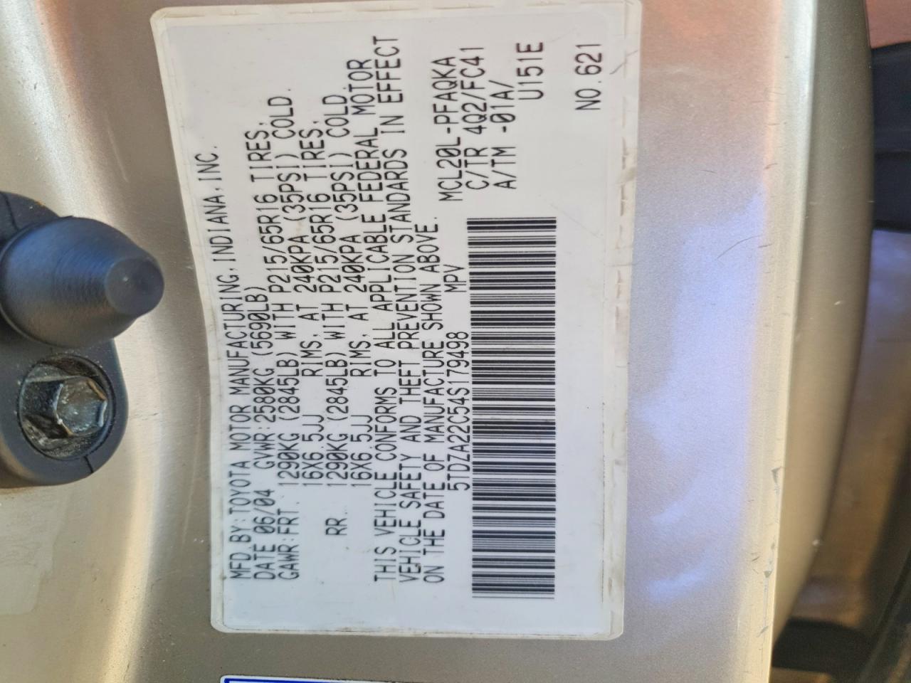 2004 TOYOTA SIENNA XLE 7 PASSENGER photo 25