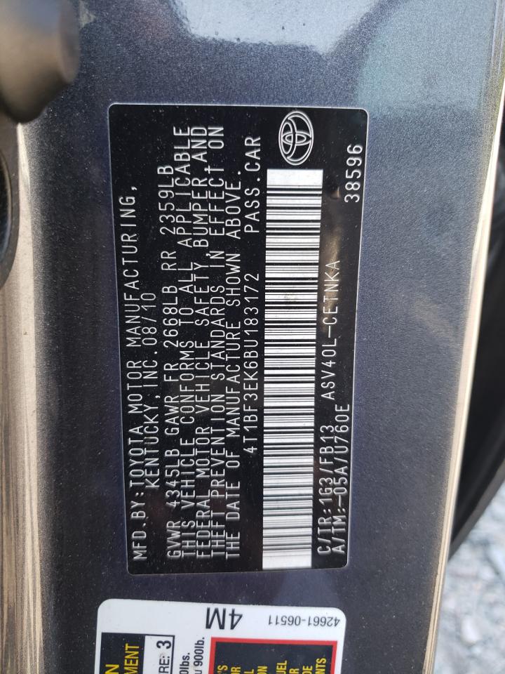 2011 TOYOTA CAMRY BASE photo 23