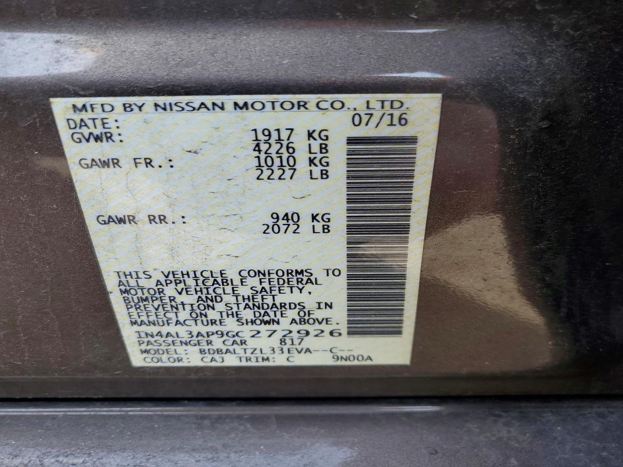 2016 NISSAN ALTIMA 2.5 SL photo 23