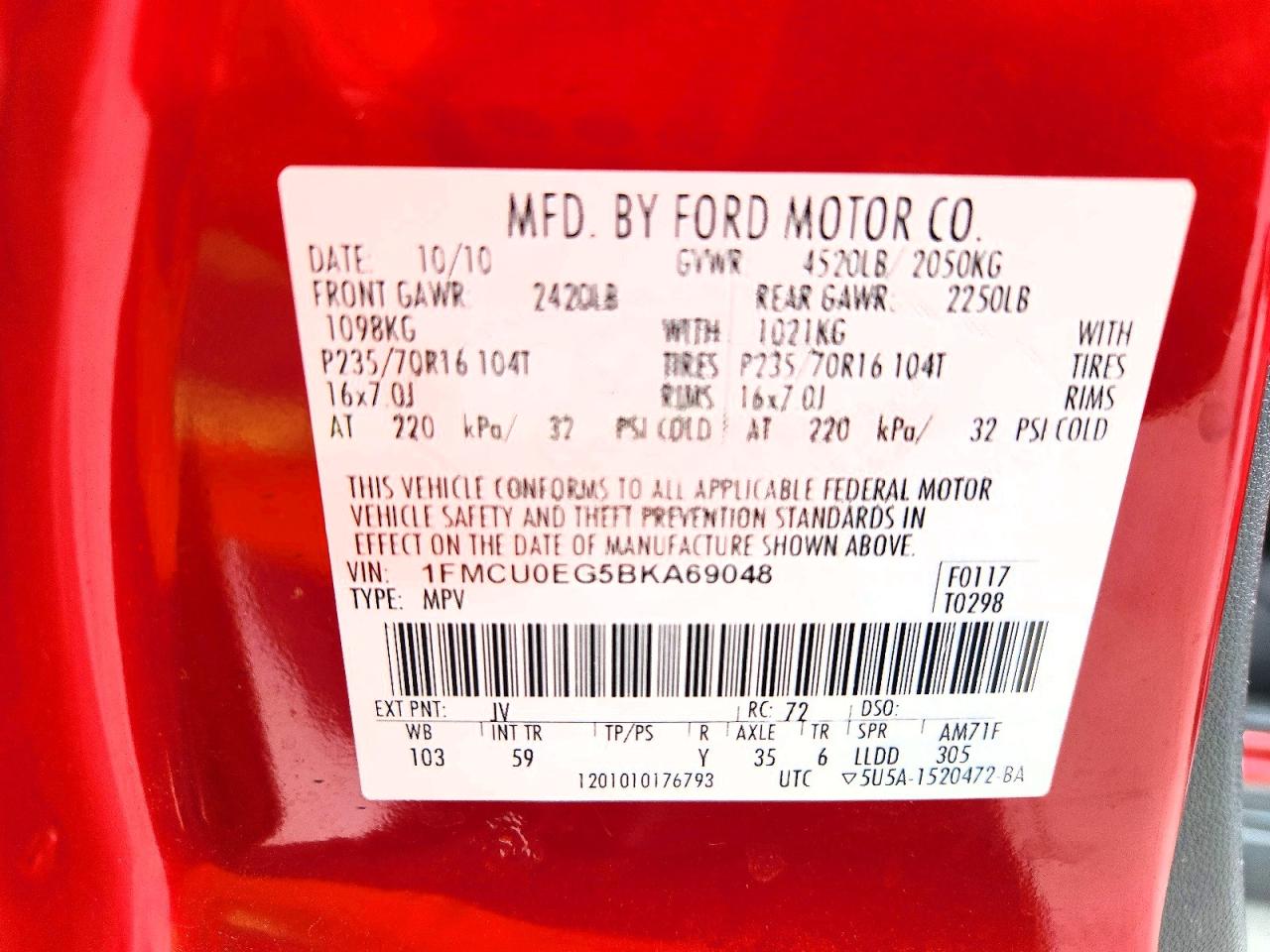 2011 FORD ESCAPE LIMITED photo 25