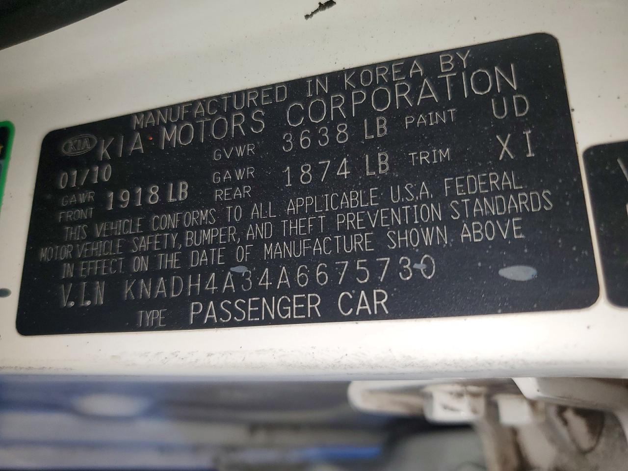 2010 KIA RIO BASE photo 34