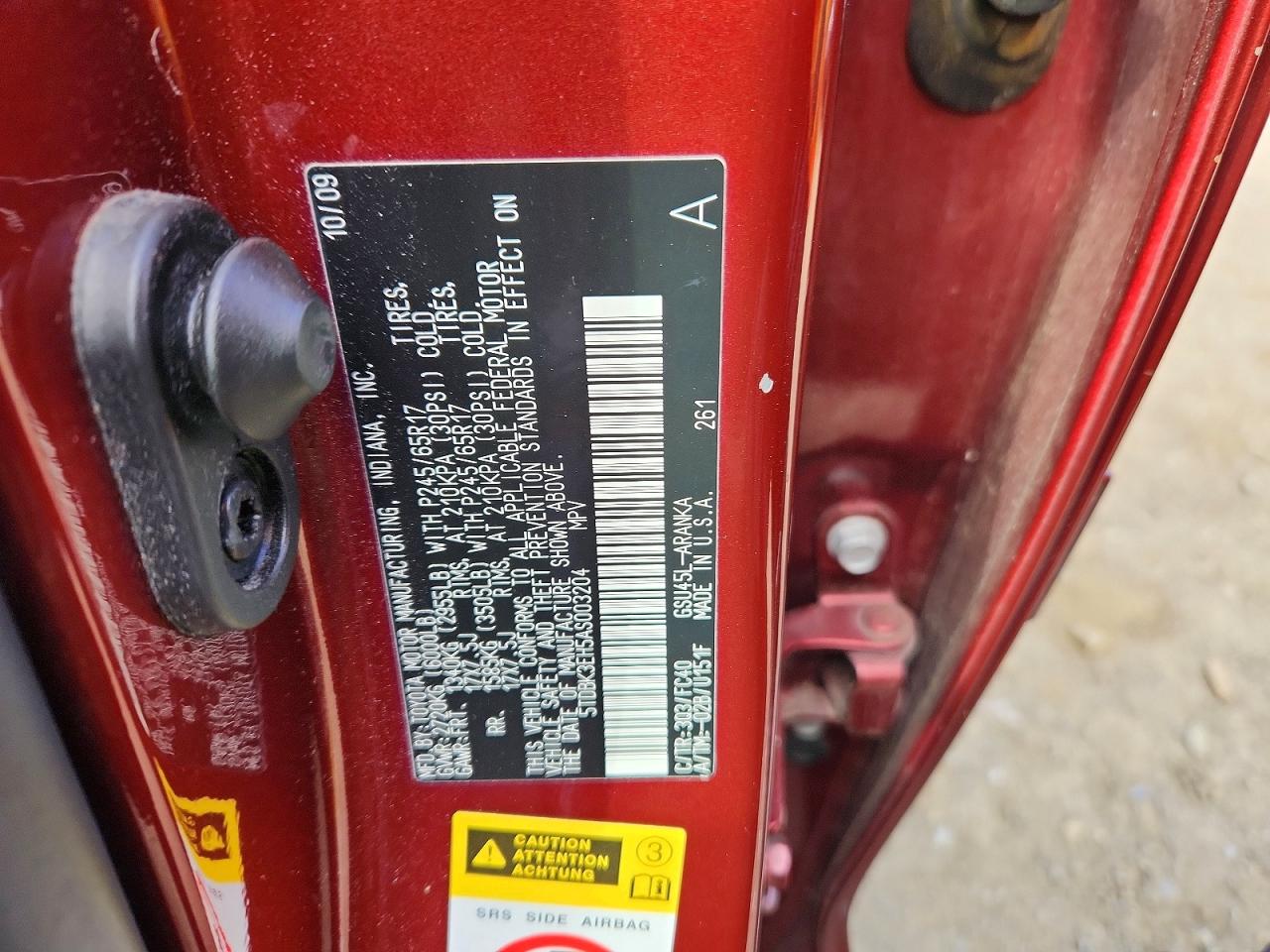 2010 TOYOTA HIGHLANDER BASE photo 37