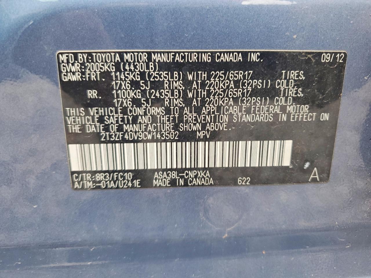 2012 TOYOTA RAV4 BASE photo 34