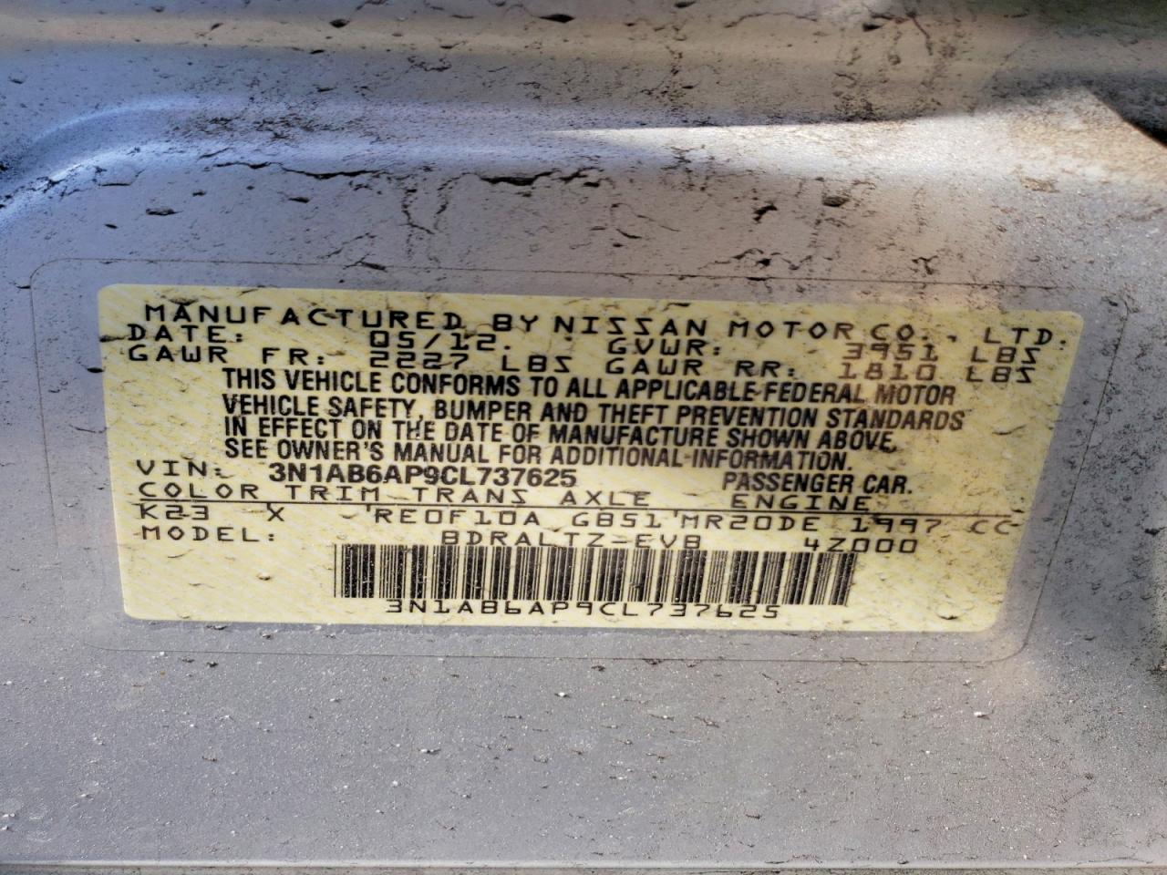 2012 NISSAN SENTRA 2.0 photo 25