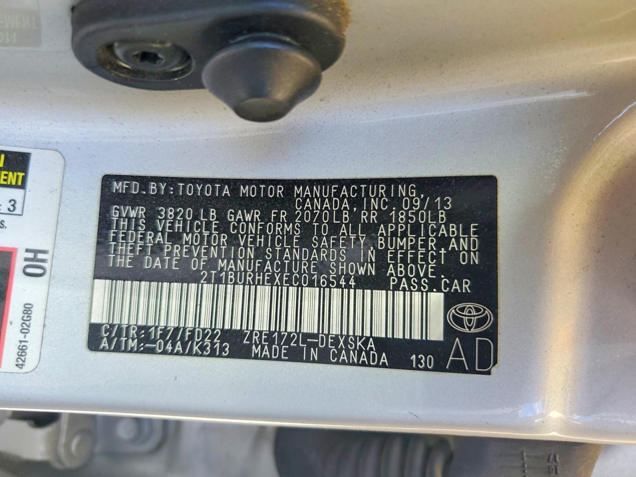2014 TOYOTA COROLLA S PLUS photo 34