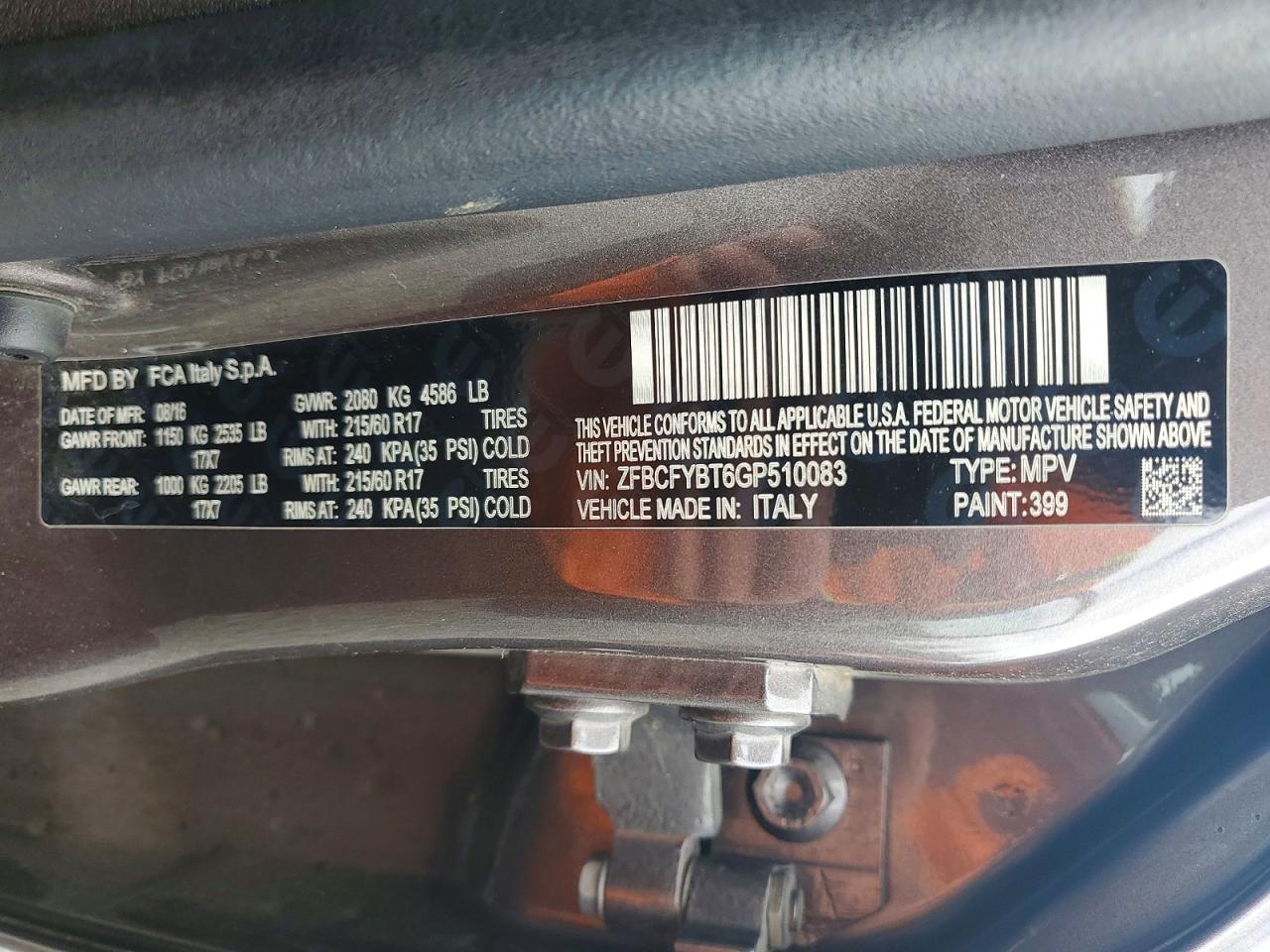 2016 FIAT 500X EASY photo 27