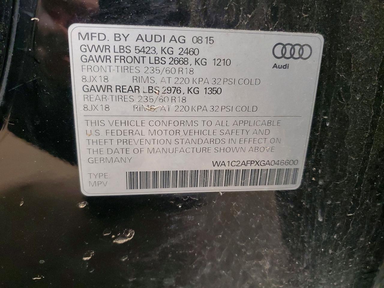 2016 AUDI Q5 PREMIUM photo 34