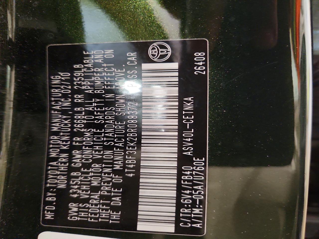 2011 TOYOTA CAMRY LE photo 23