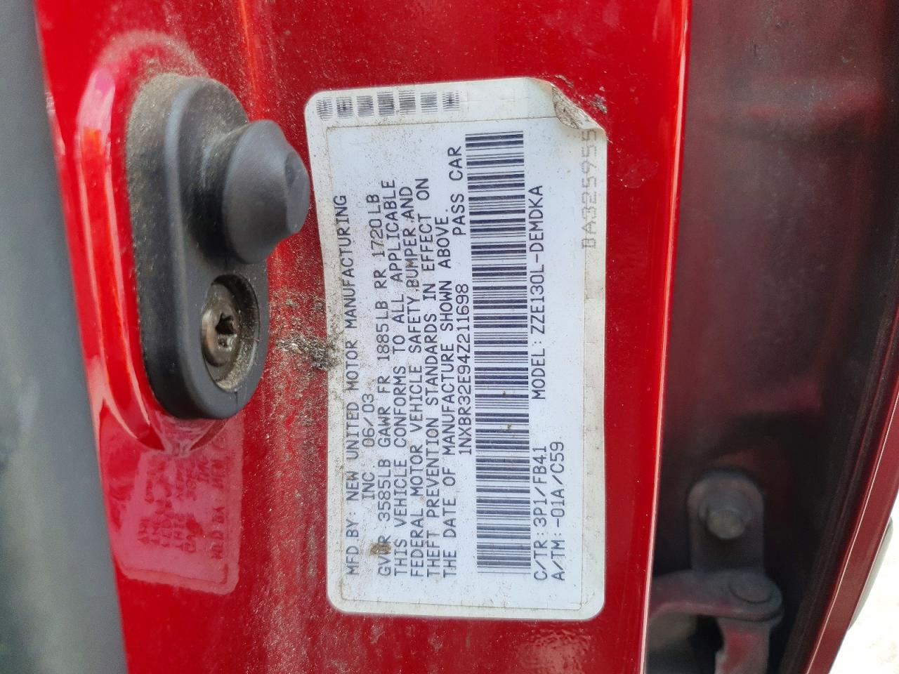 2004 TOYOTA COROLLA CE photo 13