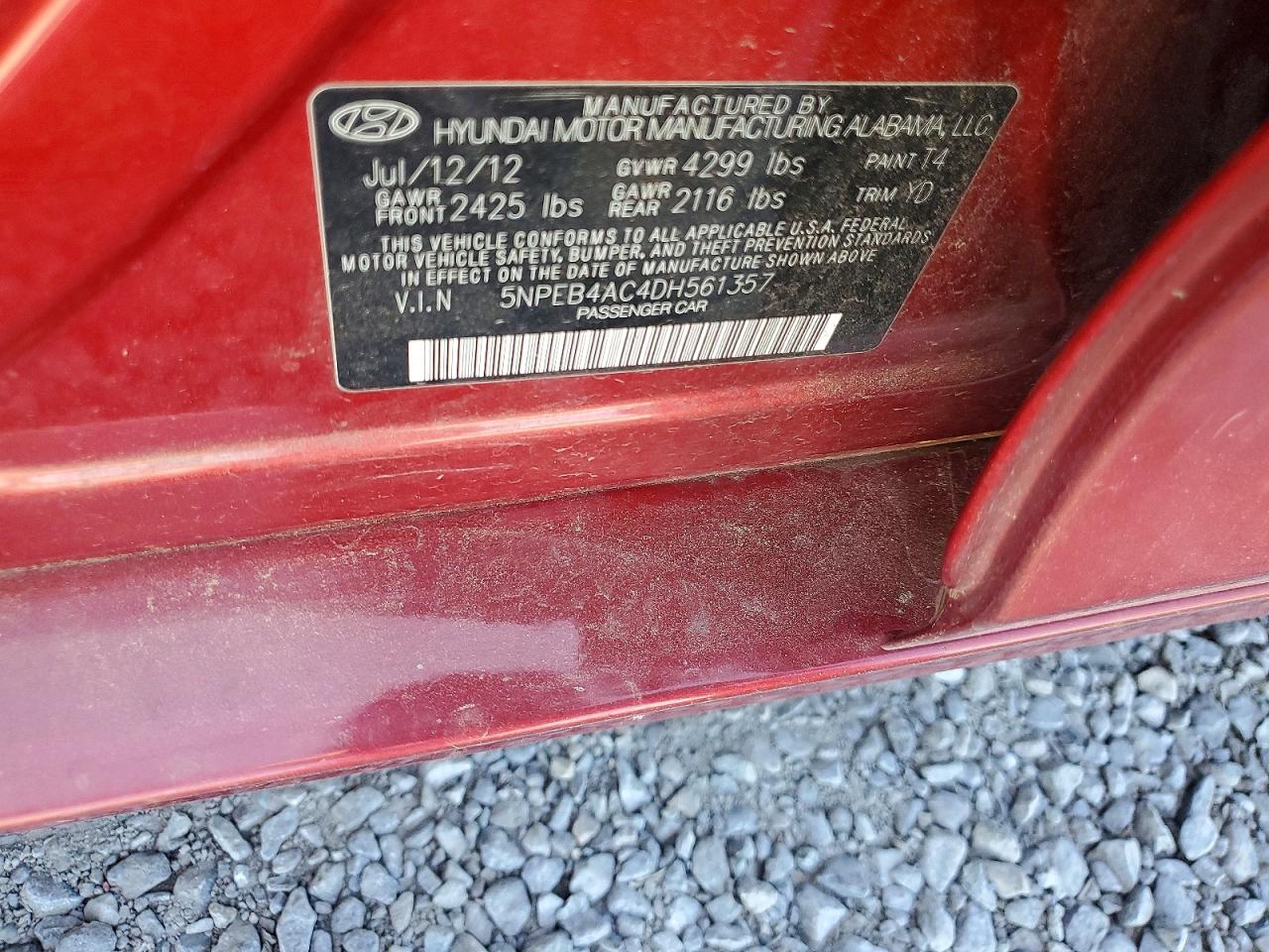 2013 HYUNDAI SONATA GLS photo 23