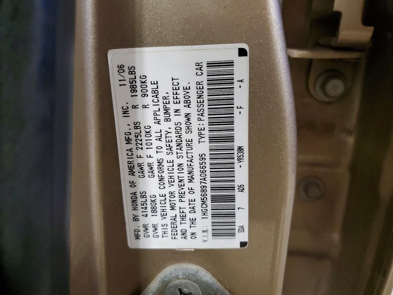 2007 HONDA ACCORD EX photo 13