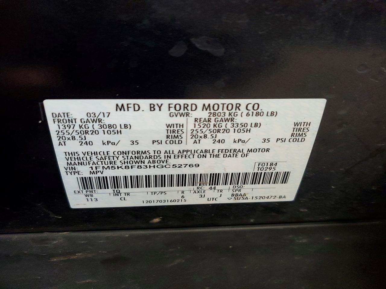 2017 FORD EXPLORER LIMITED photo 27
