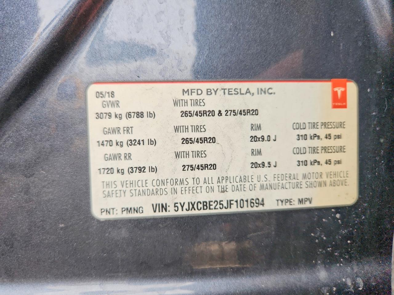 2018 TESLA MODEL X photo 25