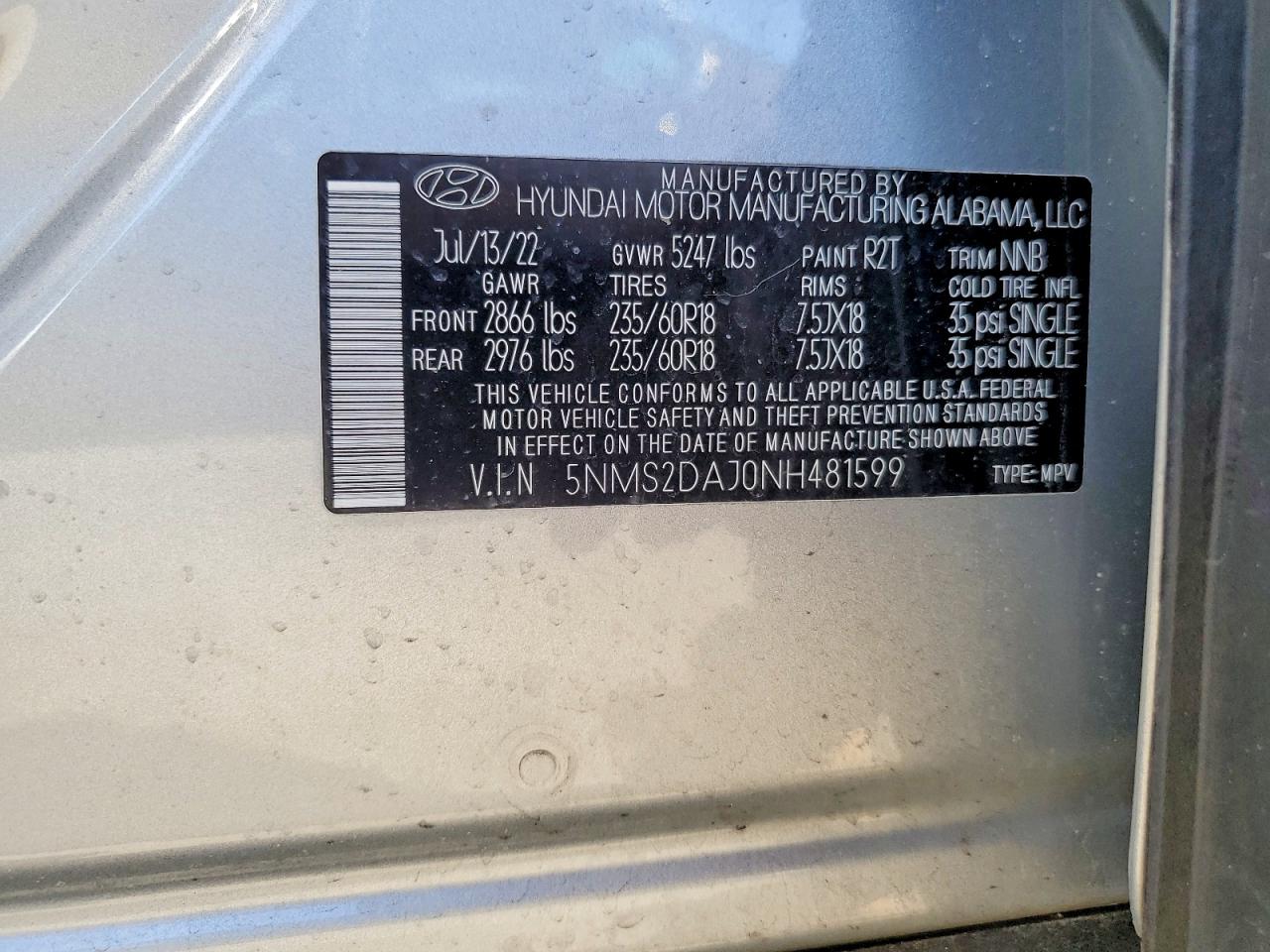 2022 HYUNDAI SANTA FE SEL photo 37