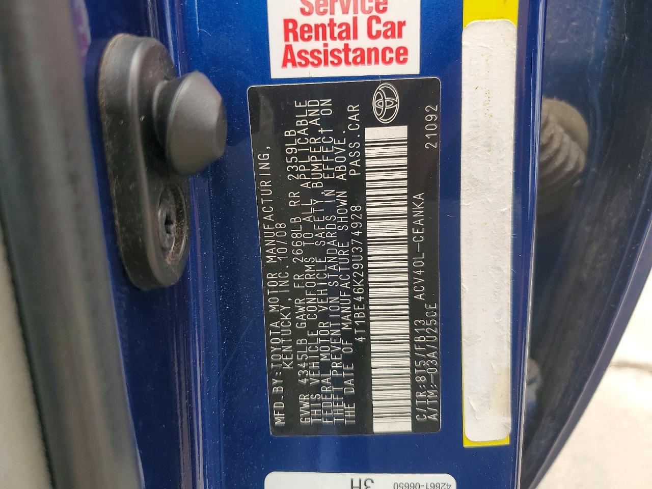 2009 TOYOTA CAMRY LE photo 34