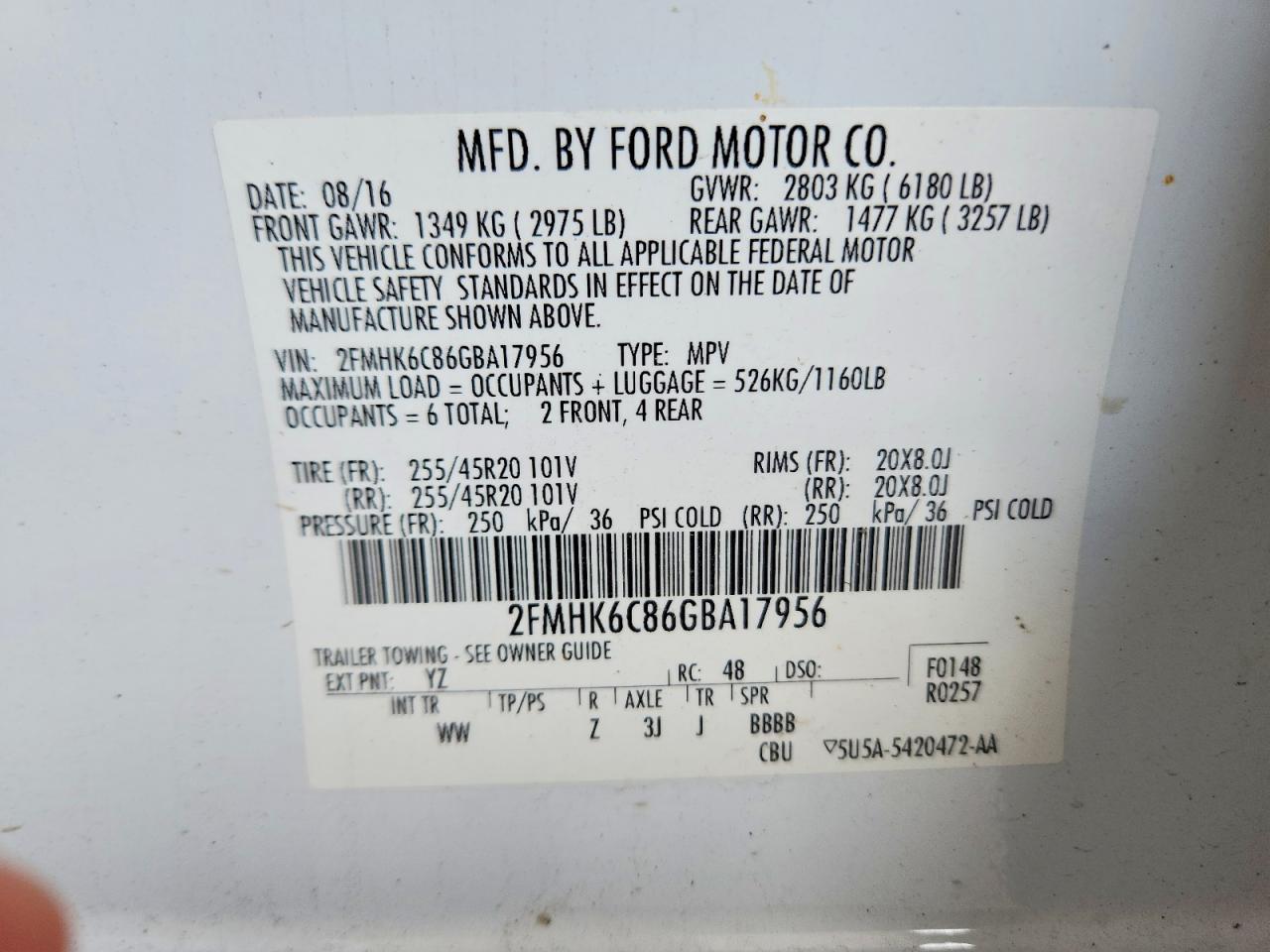 2016 FORD FLEX SEL photo 25