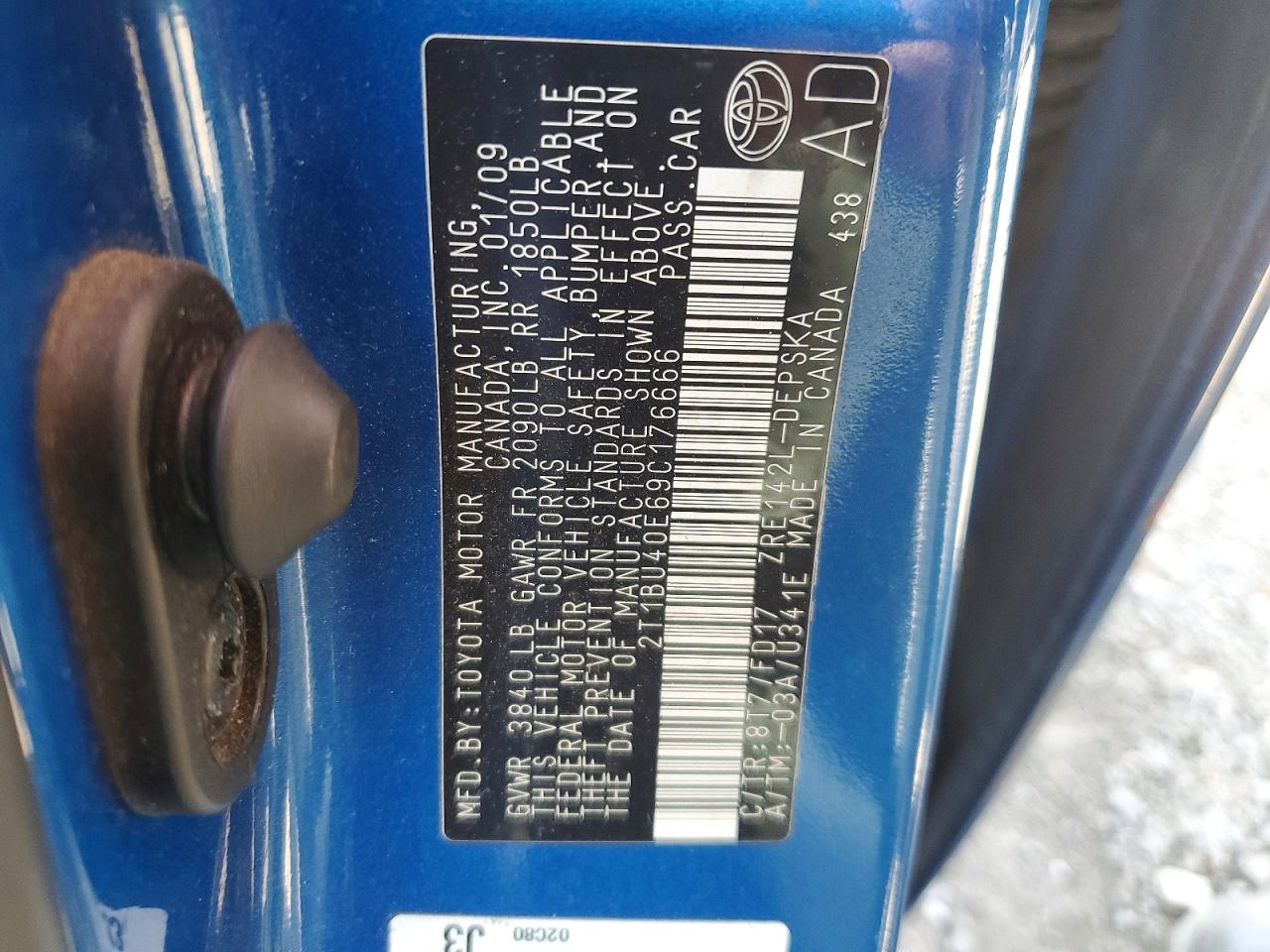 2009 TOYOTA COROLLA S photo 34
