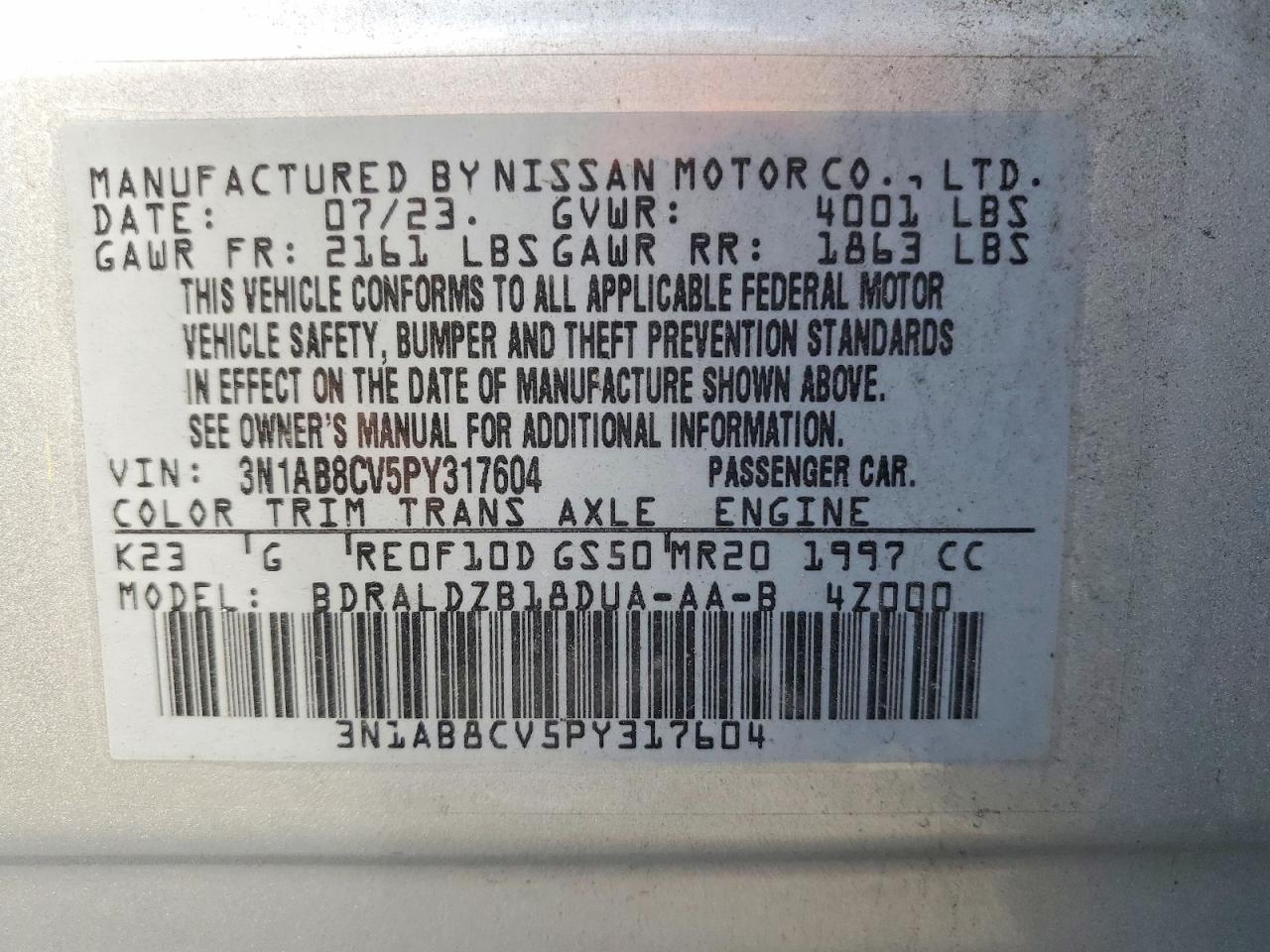 2023 NISSAN SENTRA SV photo 34
