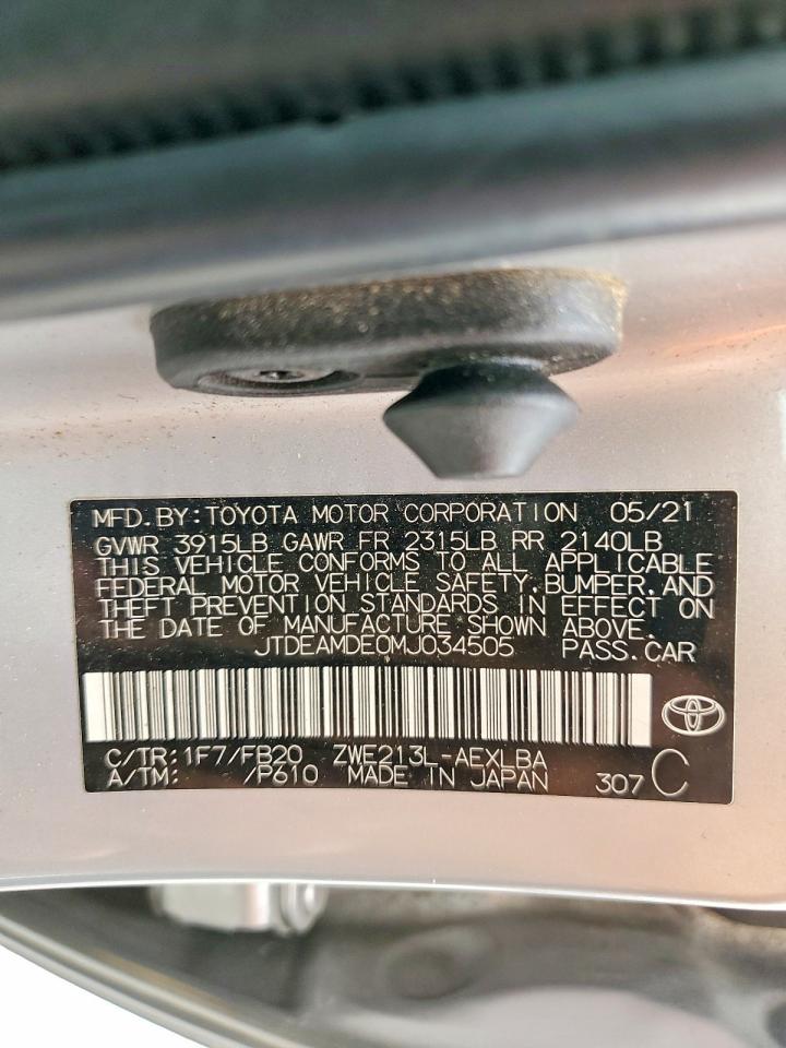 2021 TOYOTA COROLLA LE photo 23