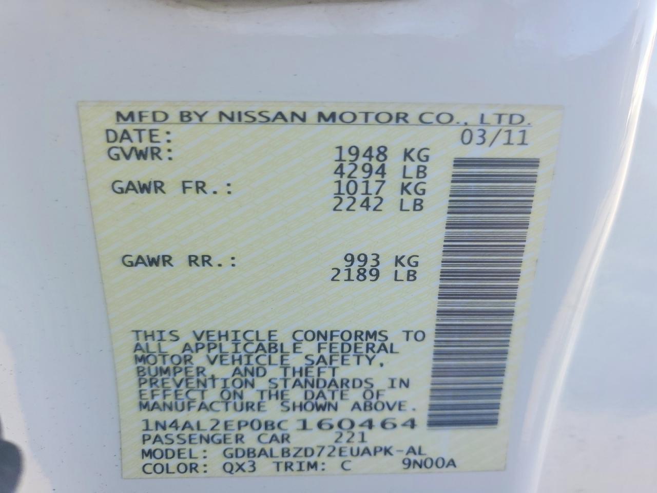 2011 NISSAN ALTIMA S photo 23