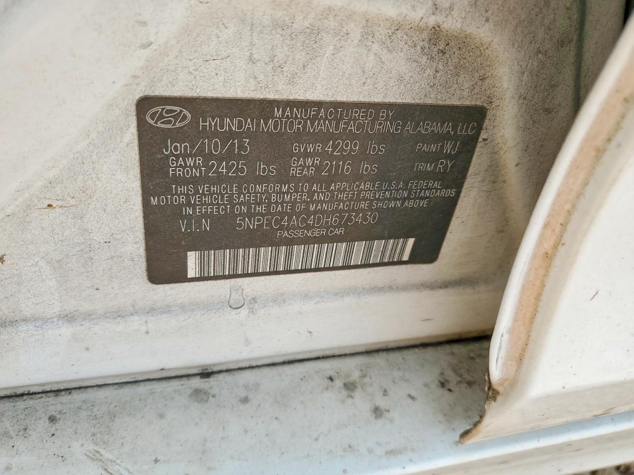 2013 HYUNDAI SONATA SE photo 34