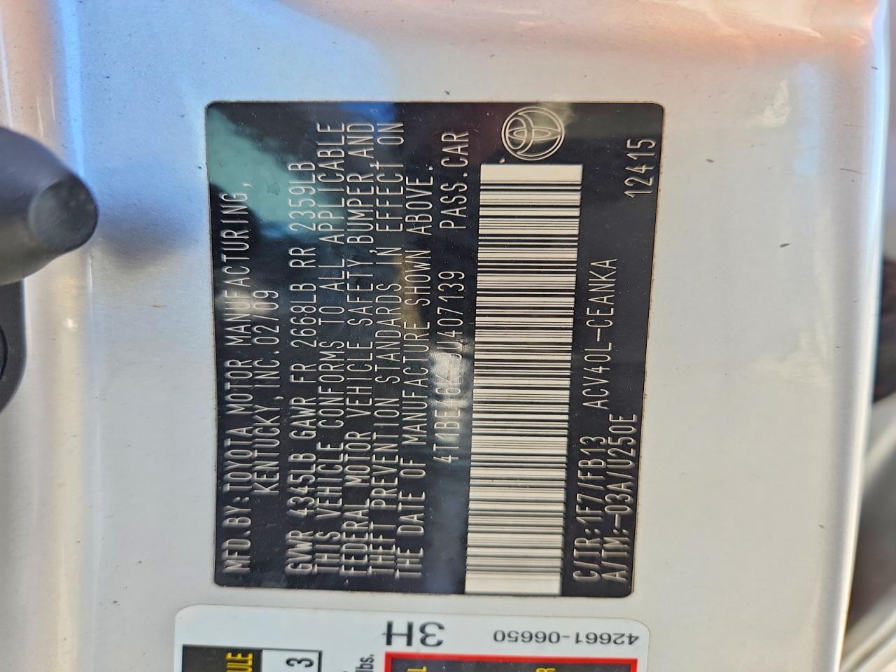 2009 TOYOTA CAMRY BASE photo 23