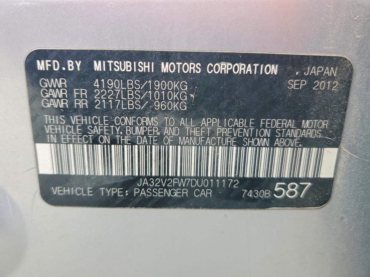 2013 MITSUBISHI LANCER SE photo 12
