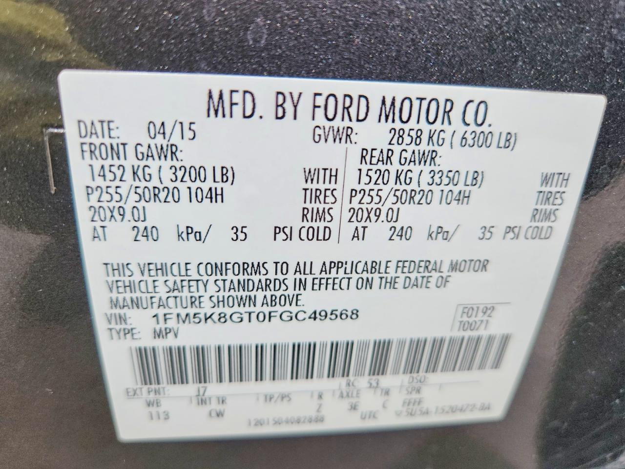 2015 FORD EXPLORER SPORT photo 27