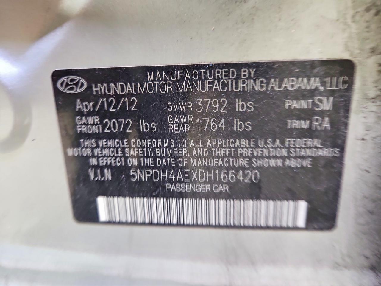 2013 HYUNDAI ELANTRA GLS photo 23