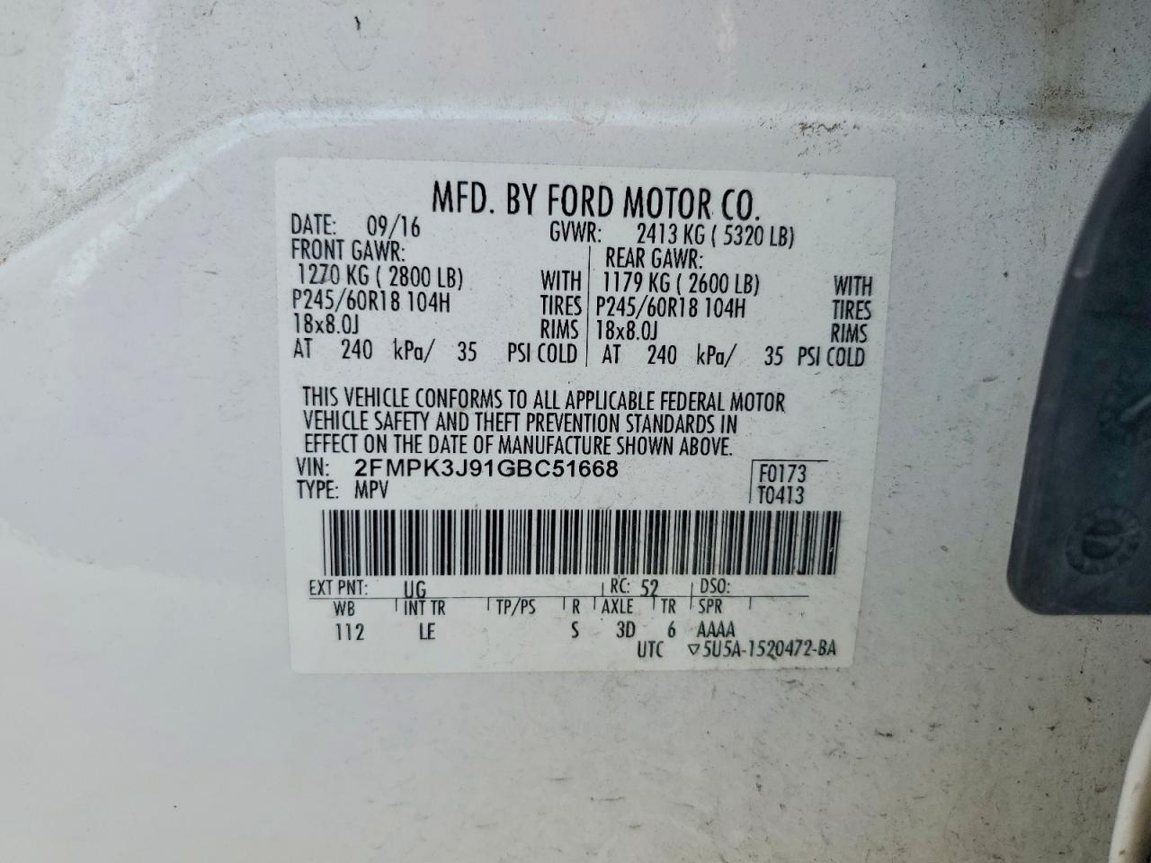 2016 FORD EDGE SEL photo 40