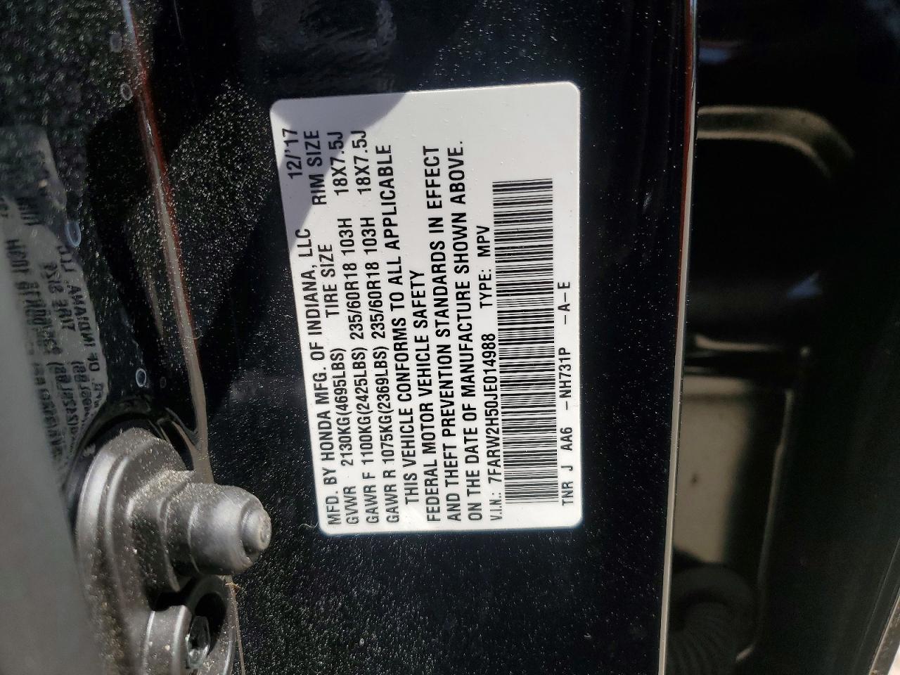 2018 HONDA CR-V EX photo 37