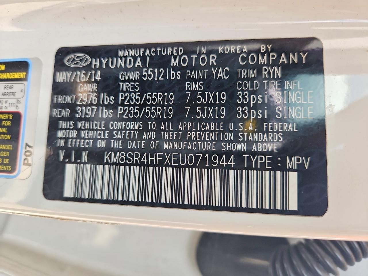 2014 HYUNDAI SANTA FE LIMITED photo 37