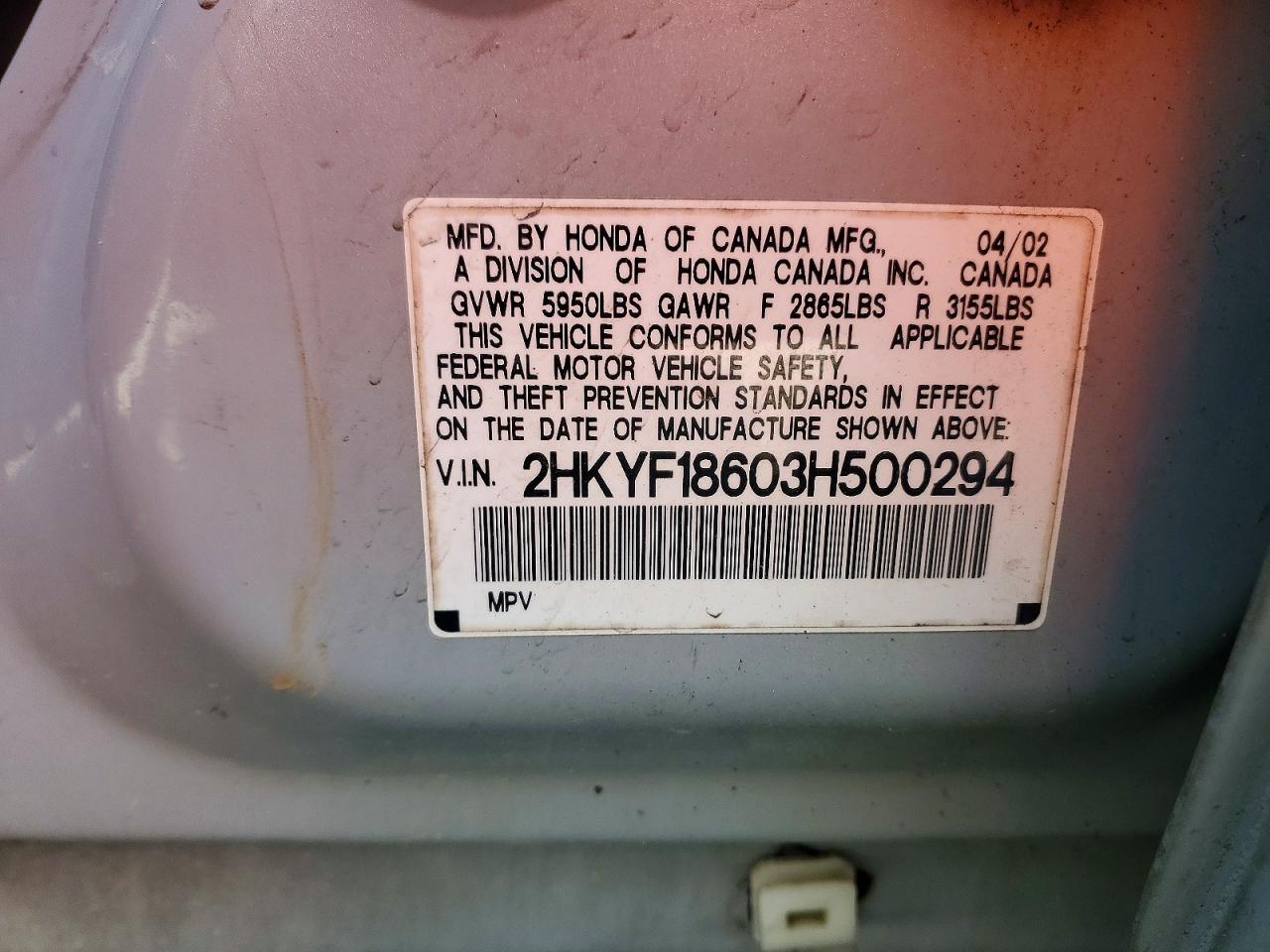 2003 HONDA PILOT EXL photo 37
