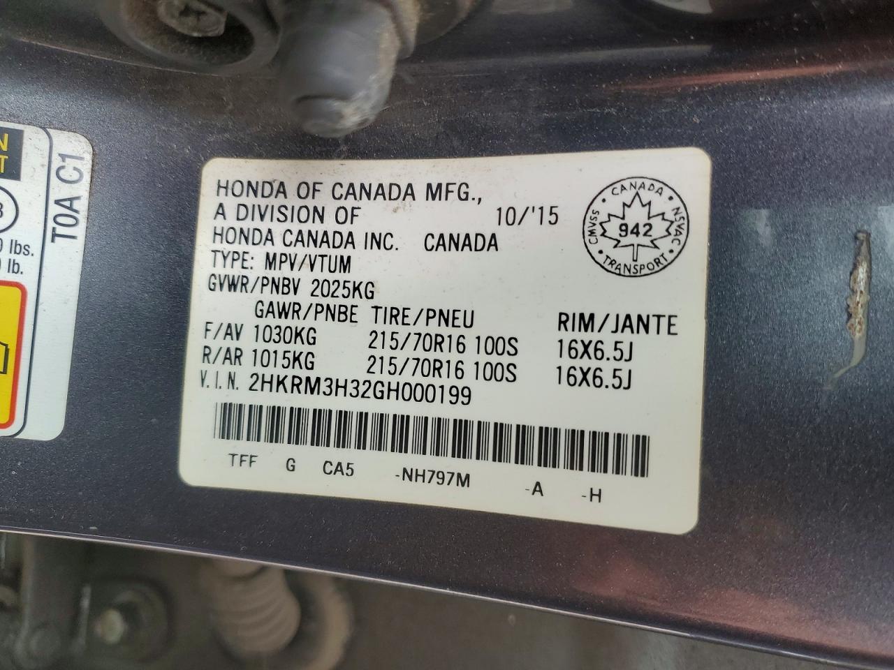 2016 HONDA CR-V LX photo 37
