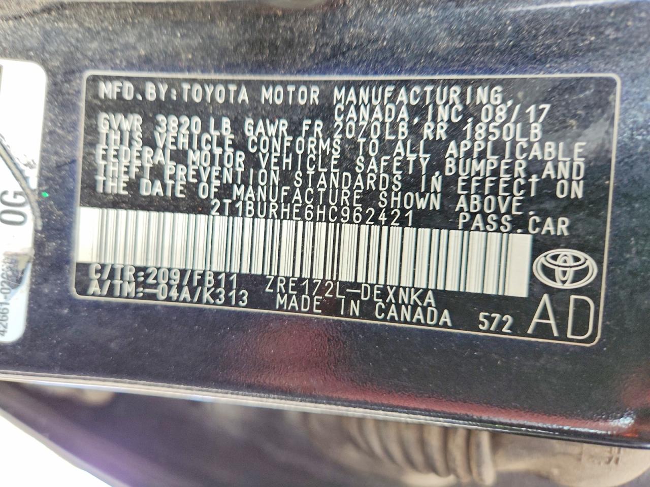 2017 TOYOTA COROLLA LE photo 23