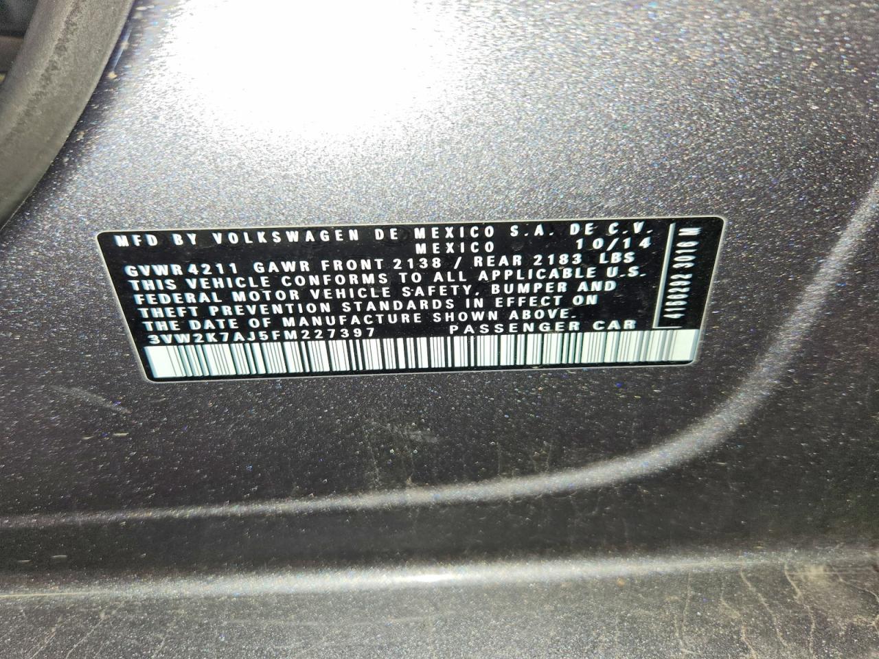 2015 VOLKSWAGEN JETTA BASE photo 34