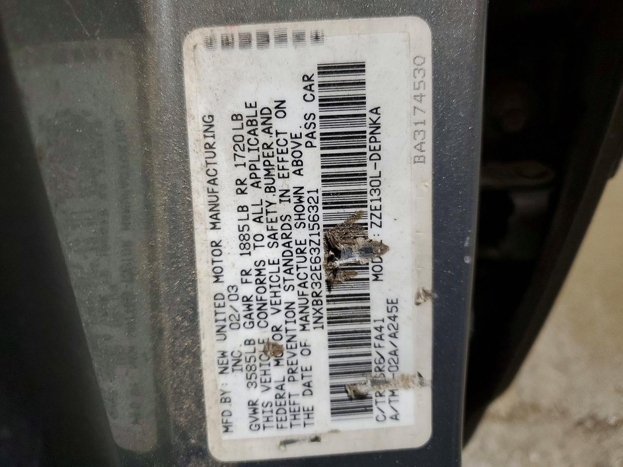 2003 TOYOTA COROLLA LE photo 23