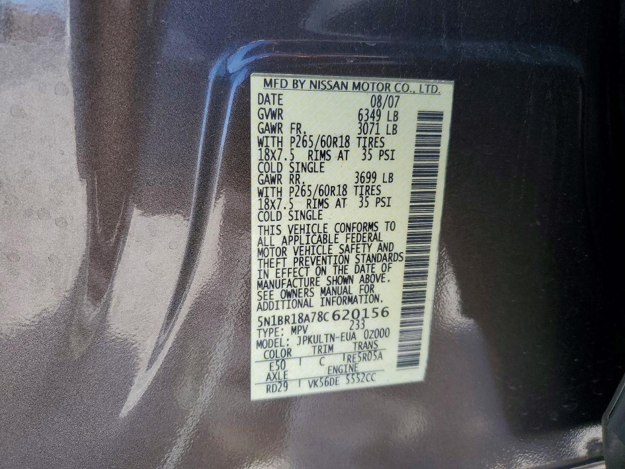 2008 NISSAN PATHFINDER SE V8 photo 37