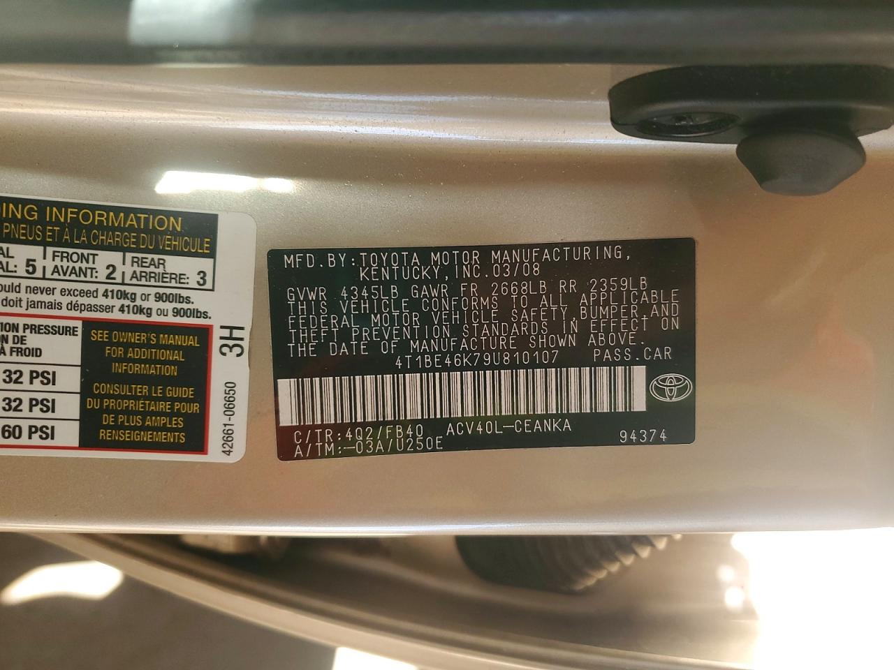 2009 TOYOTA CAMRY BASE photo 23