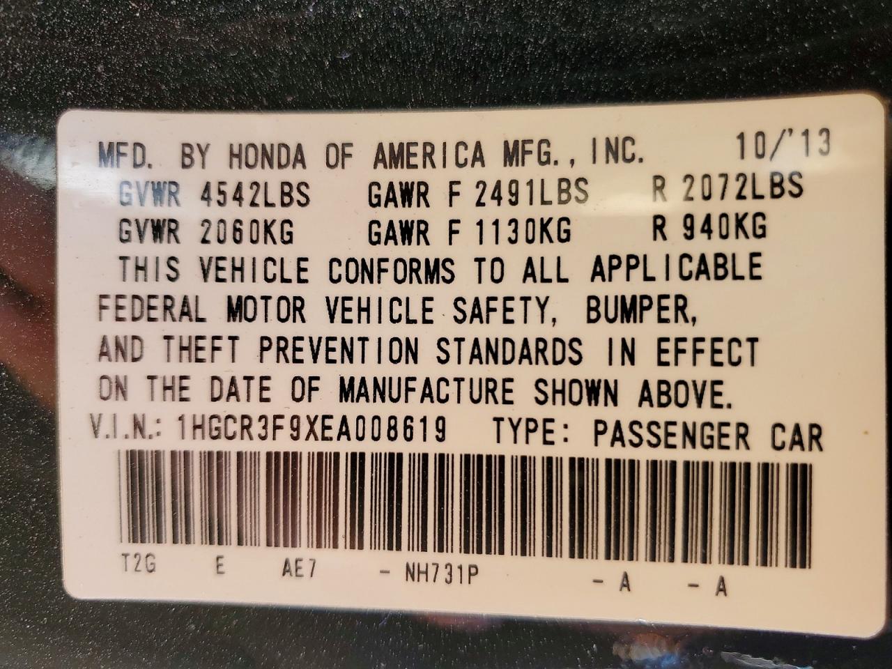 2014 HONDA ACCORD TOURING photo 25