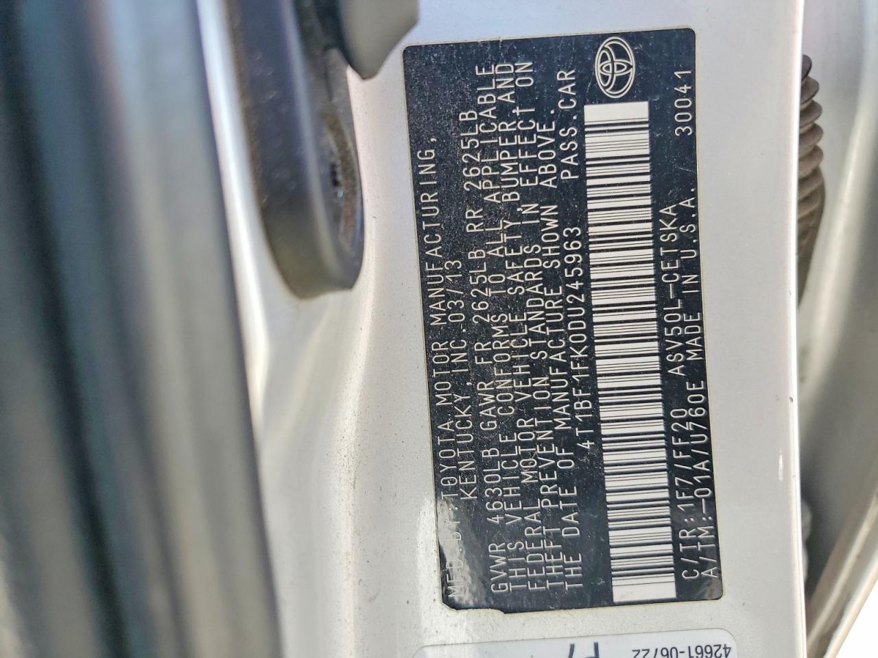 2013 TOYOTA CAMRY photo 34