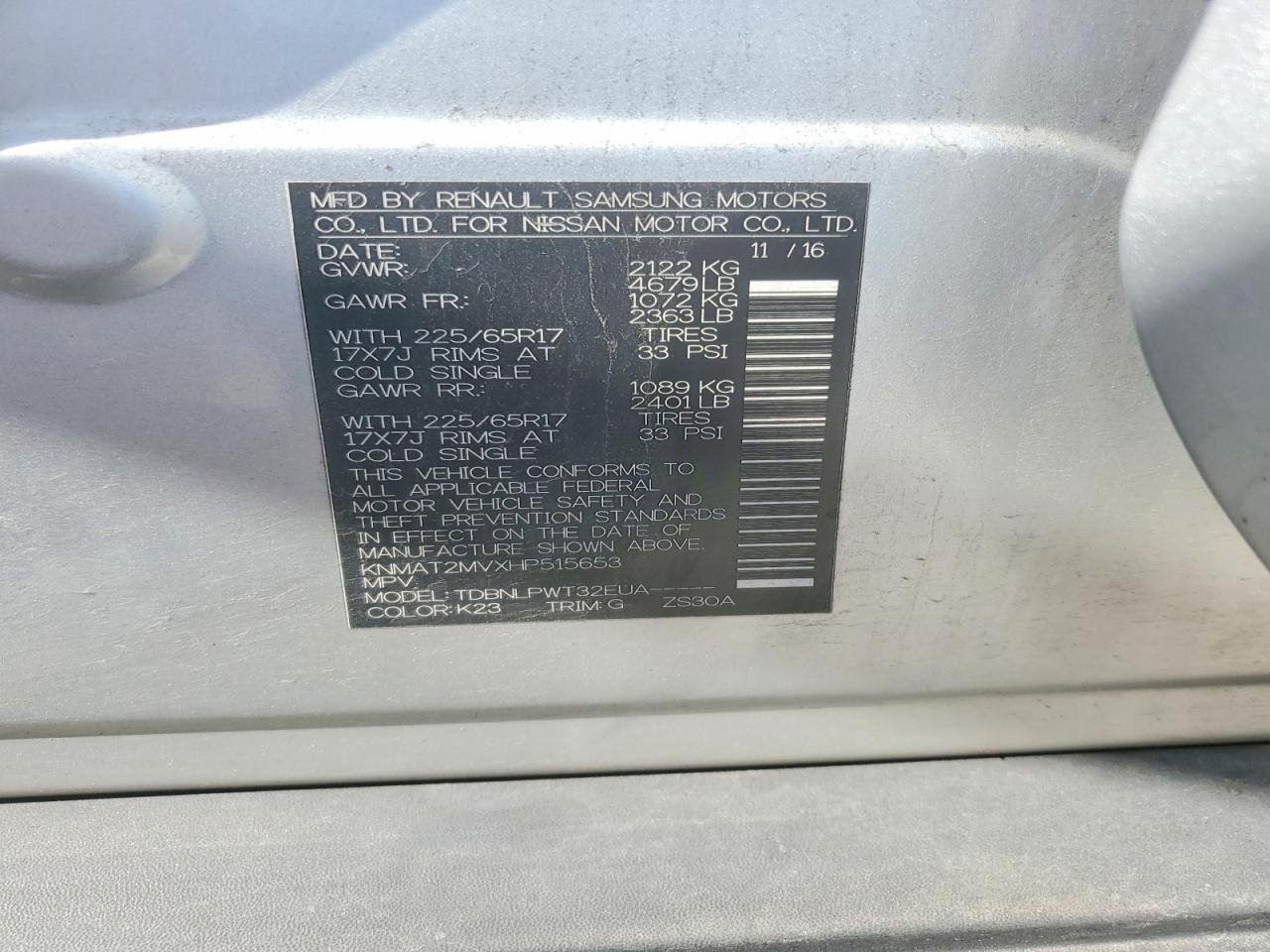 2017 NISSAN ROGUE S photo 40