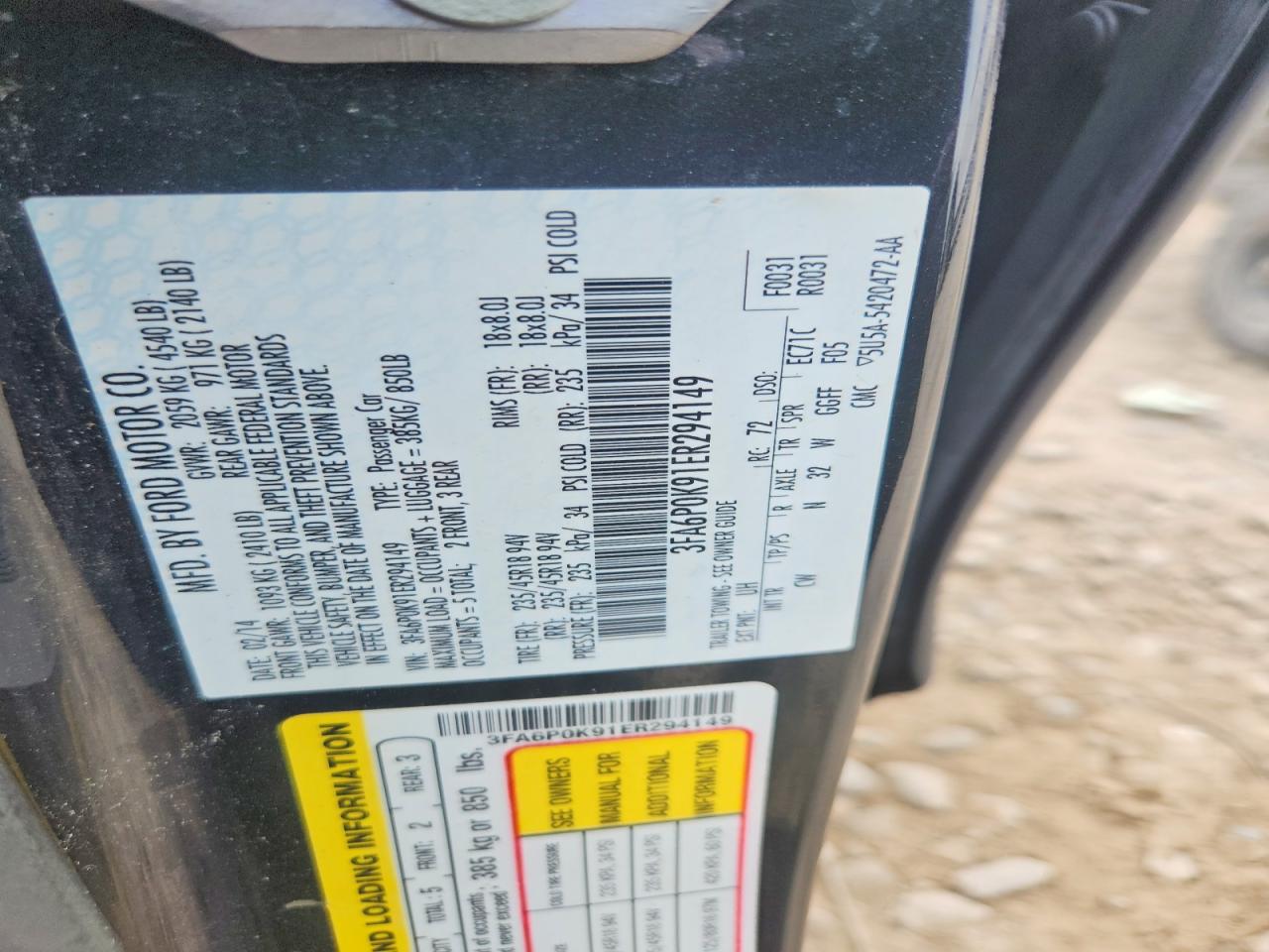 2014 FORD FUSION TITANIUM photo 37