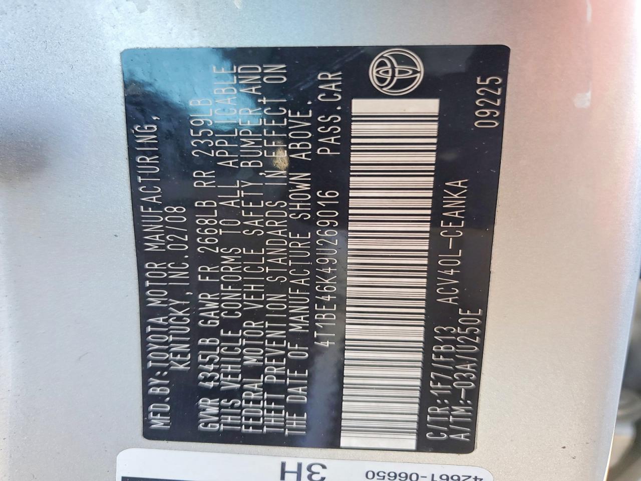 2009 TOYOTA CAMRY BASE photo 34