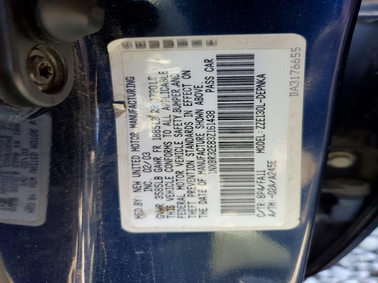 2003 TOYOTA COROLLA LE photo 34