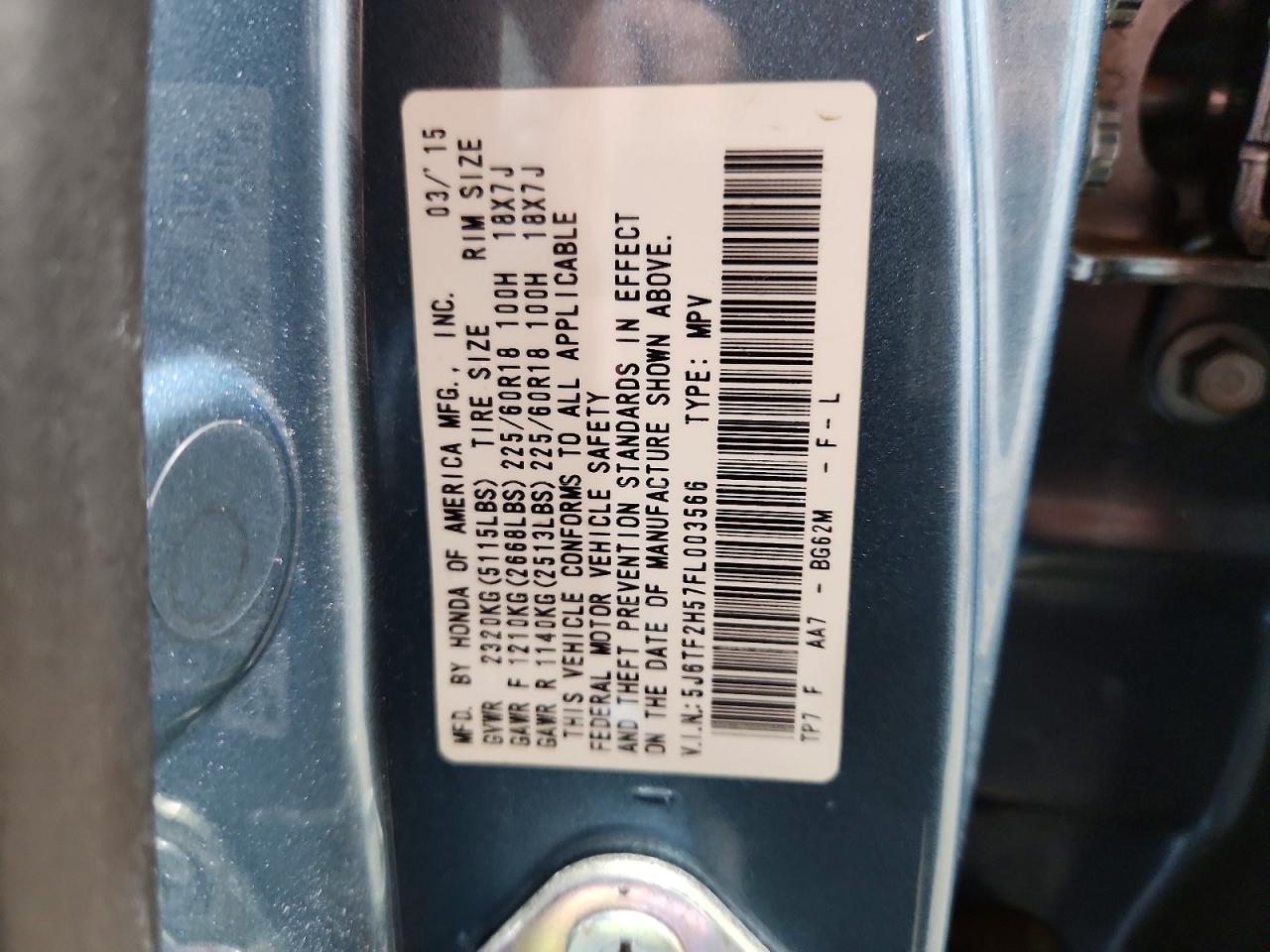 2015 HONDA CROSSTOUR EXL photo 25