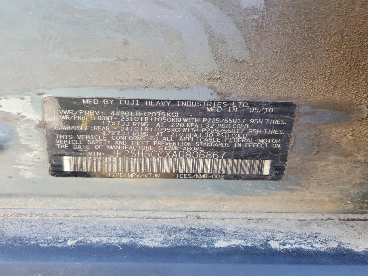 2010 SUBARU FORESTER photo 25