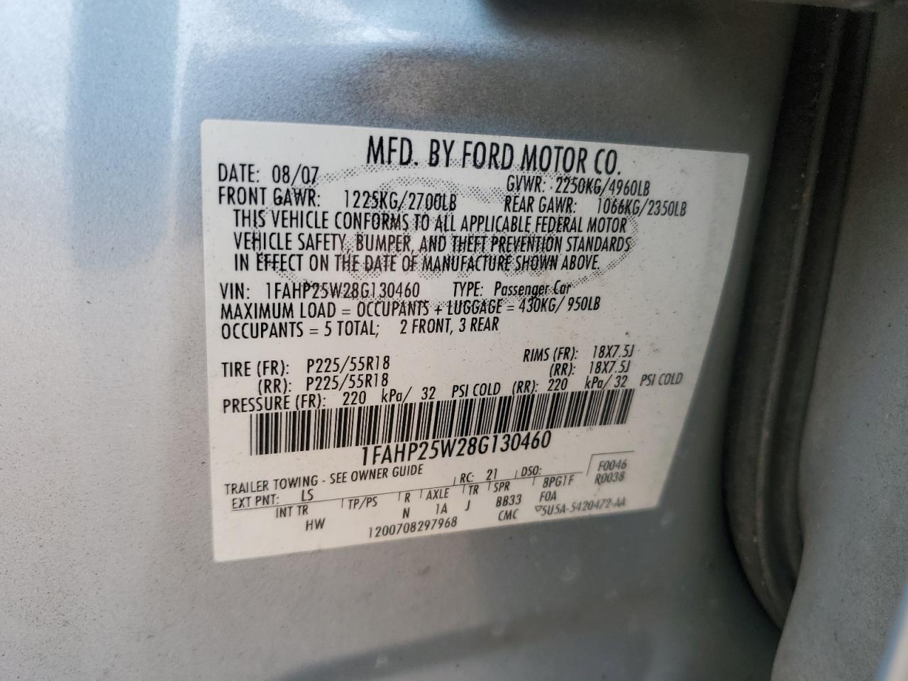 2008 FORD TAURUS LIMITED photo 34